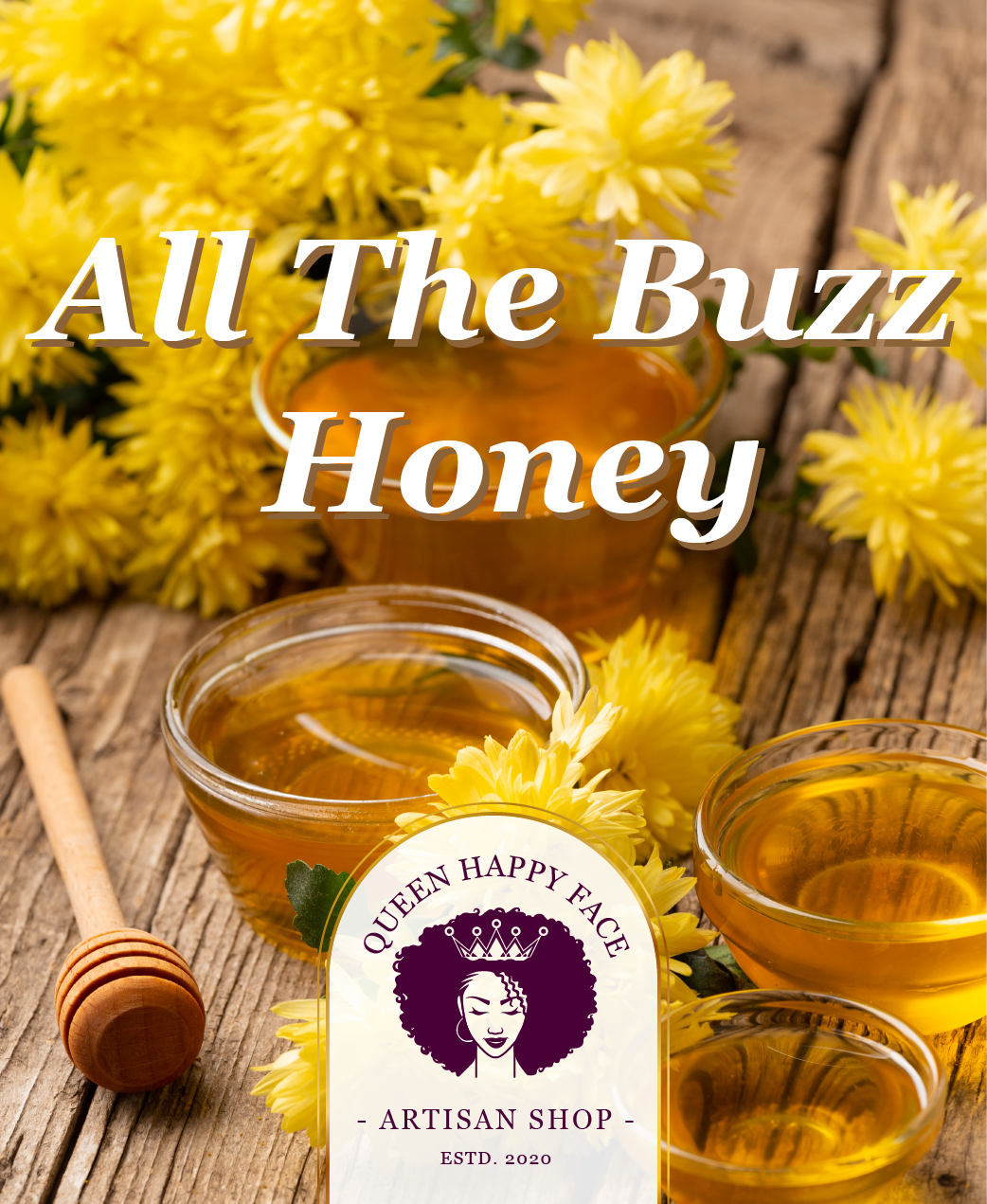 All the buzz honey, hand-poured candle, label